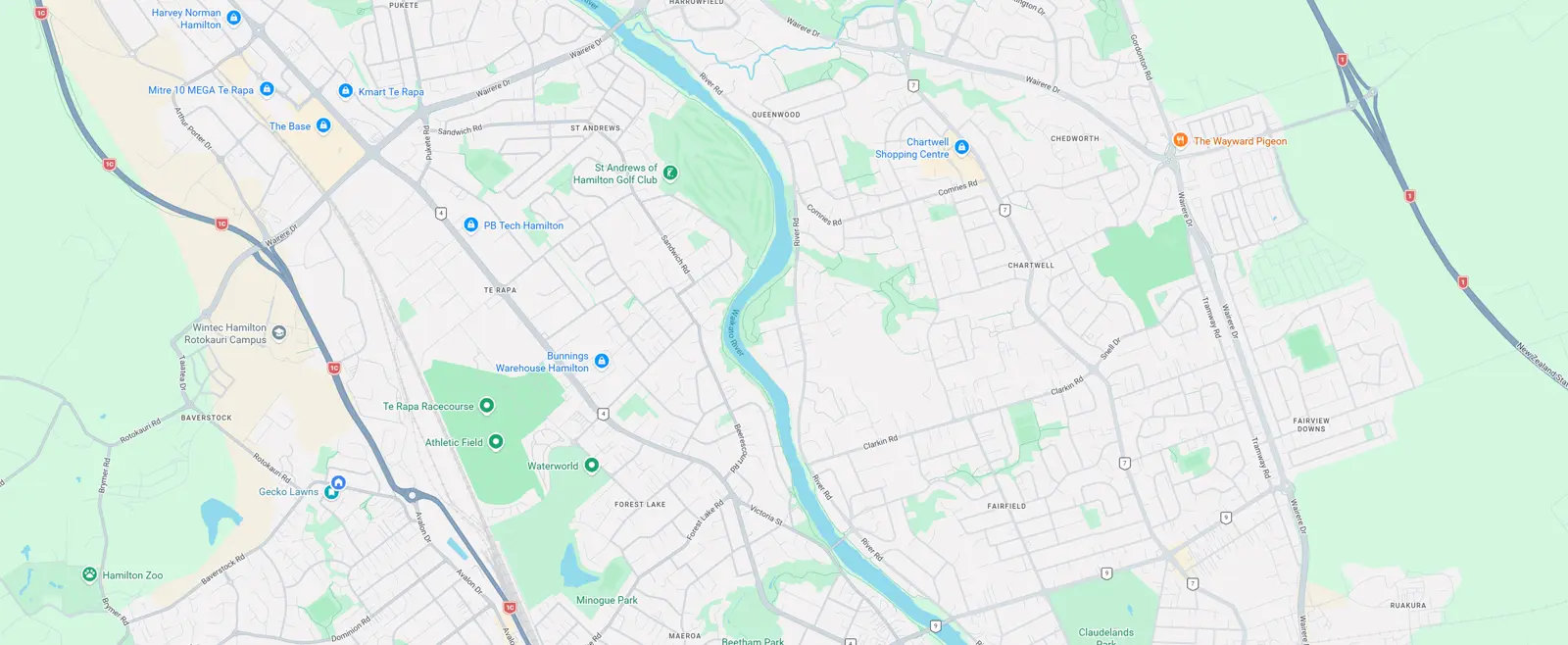 Hamilton service area map